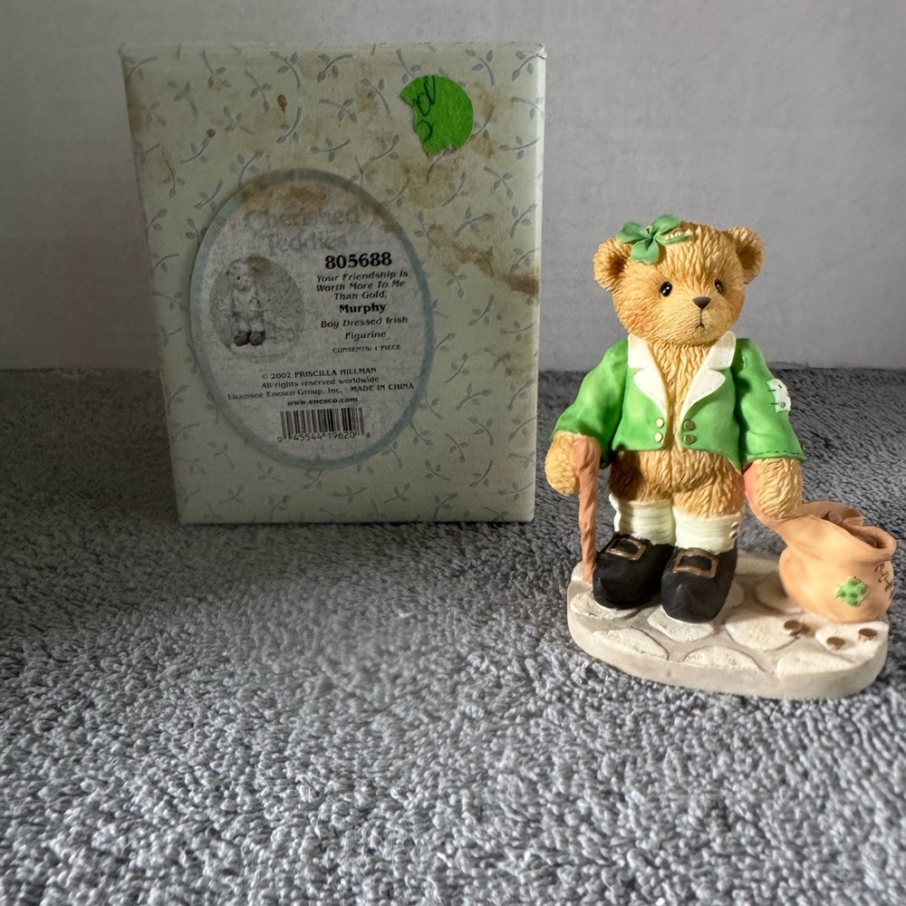 Cherished Teddies Murphy "Your Friendship is Worth..Gold" Fig Irish Luck Clover
